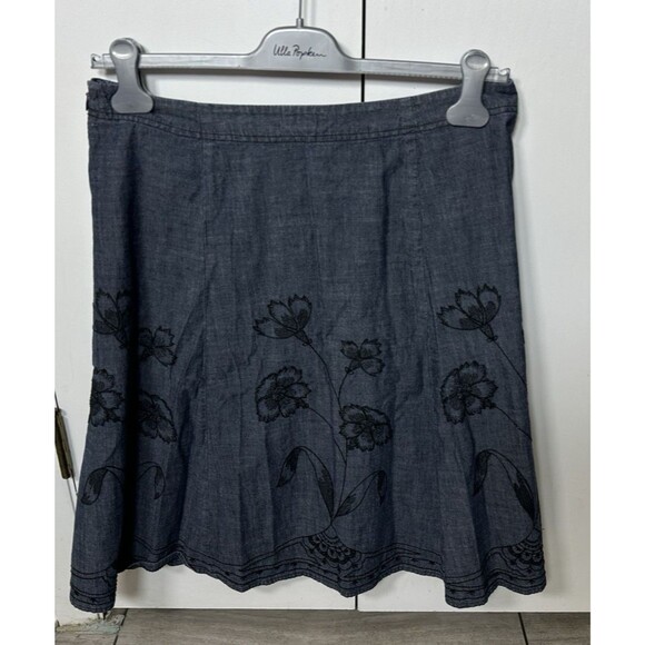J. Jill Dresses & Skirts - VGC J. Jill Floral Embroidered 100% Cotton A Line Midi Skirt Size 14Petite